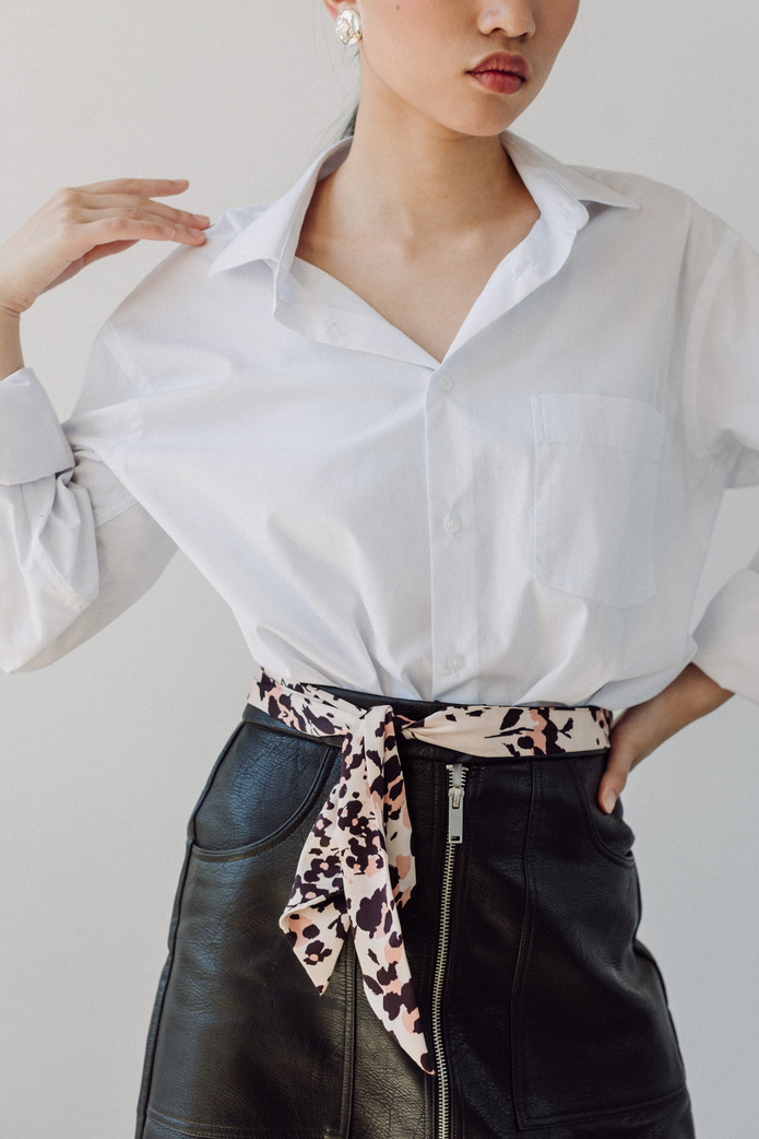 Stylish Woman with Scarf as Belt